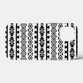 スタイルアステカ化されたビッグパターンII黒（白） Case-Mate iPhoneケース (裏面 (横))