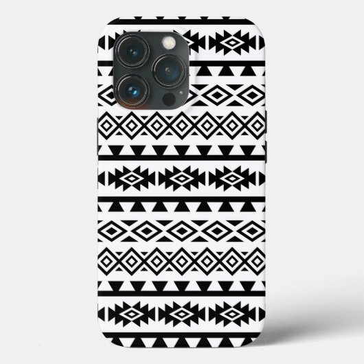 スタイルアステカ化されたビッグパターンII黒(白) Case-Mate iPhoneケース (裏面)