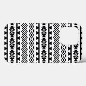 スタイルアステカ化されたビッグパターンII黒(白) Case-Mate iPhoneケース (裏面 (横))