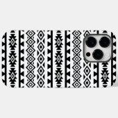 スタイルアステカ化されたビッグパターンII黒(白) Case-Mate iPhoneケース (裏面 (横))