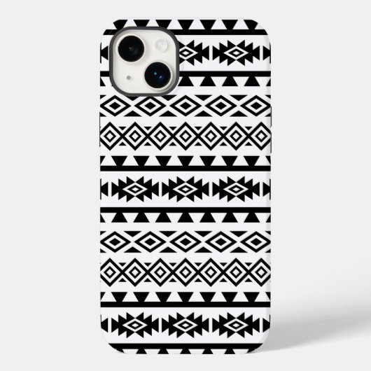 スタイルアステカ化されたビッグパターンII黒（白） Case-Mate iPhoneケース (裏面)