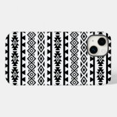 スタイルアステカ化されたビッグパターンII黒（白） Case-Mate iPhoneケース (裏面 (横))