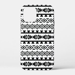 スタイルアステカ化されたビッグパターンII黒（白） iPhone 12 MINI ケース