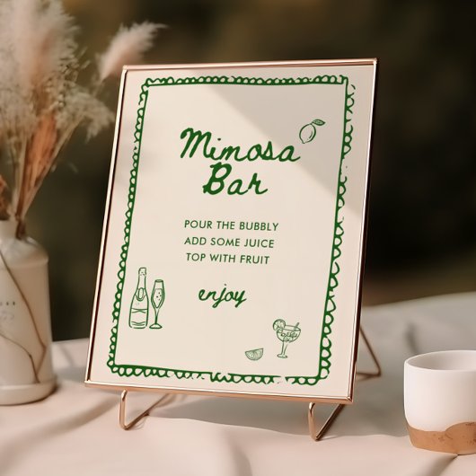 スタイルイタリアングリーンハンドドロッドミモザバー ポスター