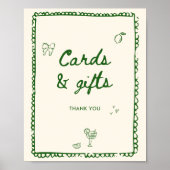 スタイルイタリアングリーン手引きカードとギフト ポスター (正面)