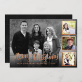 スタイルエレガントバラ金ゴールドメリークリスマスコラージュ シーズンカード (正面/裏面)