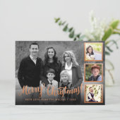 スタイルエレガントバラ金ゴールドメリークリスマスコラージュ シーズンカード (スタンド正面)