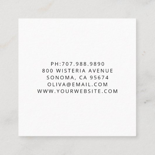 スタイルエレガント化フローラ曼荼羅 スクエア名刺 (裏面)