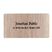 スタイルカスタム旧文字ブラウンウッドボードルック ラベル (正面)