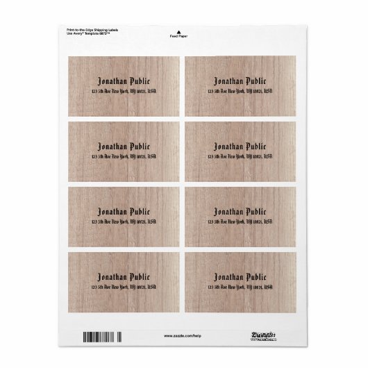 スタイルカスタム旧文字ブラウンウッドボードルック ラベル (フルシート)