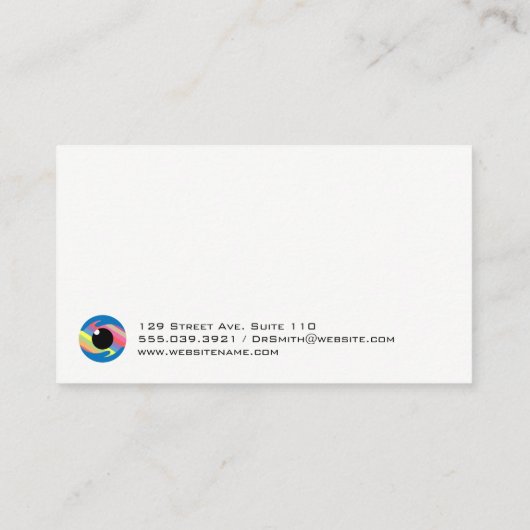 スタイルカラフル化されたアイロゴ | Optometrist 予約カード (裏面)