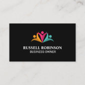 スタイルカラフル化された人物のロゴ 名刺 (正面)