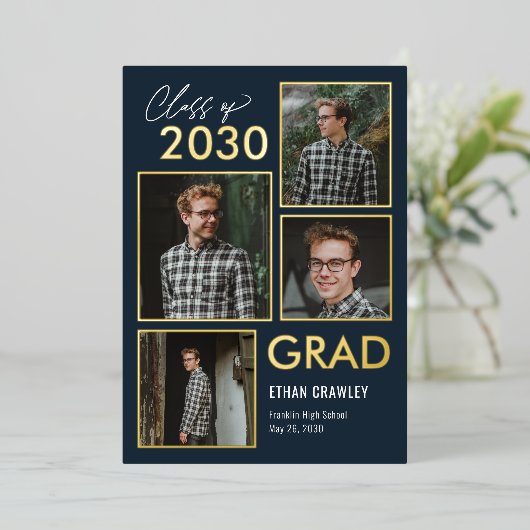 スタイルギャラリーフォイル卒業発表招待状 箔招待状 (立ち正面)