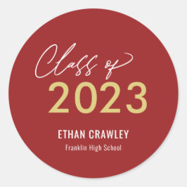 スタイルギャラリー編集可能なカラー卒業ステッカー ラウンドシール