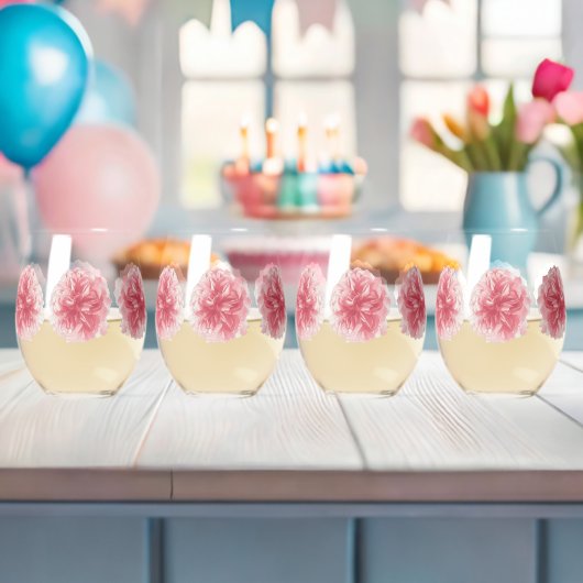 スタイルクラシックの花 ステムなしワイングラス (インサイチュ (ベビーシャワー))