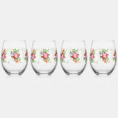 スタイルクラシックの花 ステムなしワイングラス (正面)