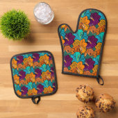 スタイルクラシックの花 鍋つかみ&鍋敷きセット (トップダウン)