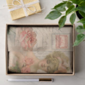 スタイルクラシックはがきおビクトリアンよびバラ付き女性 薄葉紙 (ギフト)