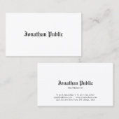 スタイルクラシックオールドイングリッシュプロフェッショナルホワイト 名刺 (正面/裏面)