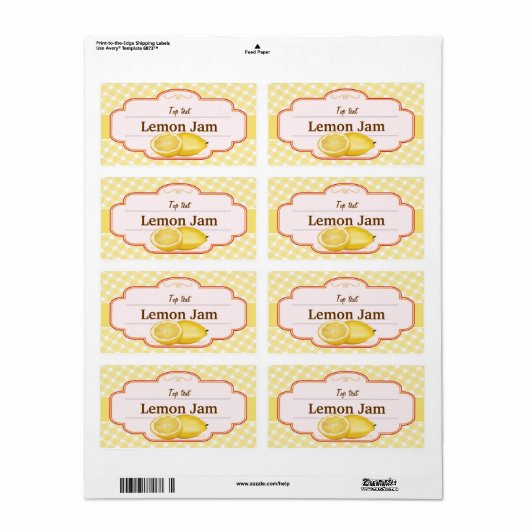 スタイルクラシックジャムゼリー伝統的レモンジャム ラベル (フルシート)