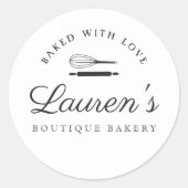 スタイルクラシックホームベーカリーロゴとビジネス情報 ラウンドシール (正面)