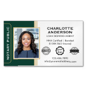 スタイルクラシック公証人署名エージェントID緑金ゴールド マグネット名刺 (正面)