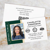 スタイルクラシック公証人署名エージェントID緑金ゴールド 名刺