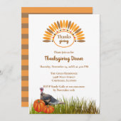 スタイルクラシック感謝祭ディナー招待状 招待状 (正面/裏面)