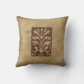 スタイルグランジアンティークモチーフピロー動揺してブラウン クッション (裏面)