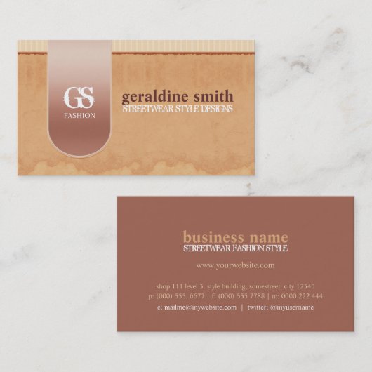 スタイルグランジファッションデザイナー名刺 名刺 (正面/裏面)
