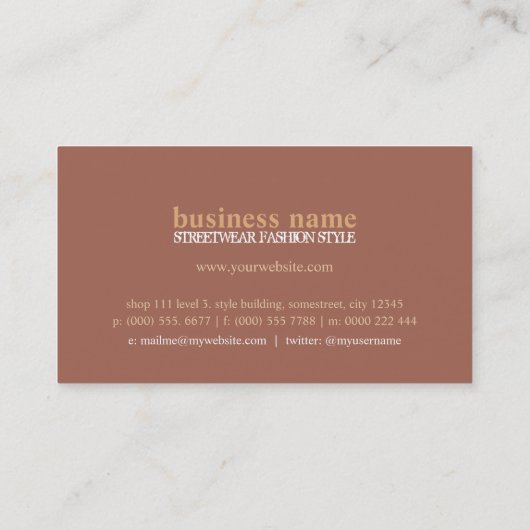スタイルグランジファッションデザイナー名刺 名刺 (裏面)