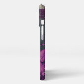 スタイルグランジ紙様深いパープルアネモネ花 iPhoneケース (左側面)