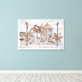 スタイルコンビクトリアンチハウシズ |鍵西，フロリダ キャンバスプリント (インサイチュ (ウッドフロア))