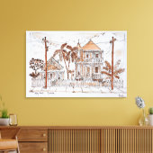スタイルコンビクトリアンチハウシズ |鍵西，フロリダ キャンバスプリント (インサイチュ (リビング))