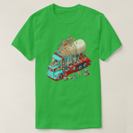 スタイルサイケデリックセメントミキサー車 Tシャツ (デザイン正面)