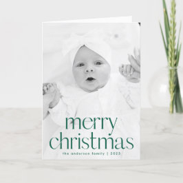 スタイルシンプルグリーンメリークリスマス2写真 シーズンカード