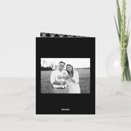 スタイルシンプルブラックメリークリスマス2写真 シーズンカード (裏面)