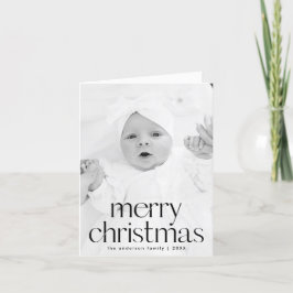 スタイルシンプルブラックメリークリスマス2写真 シーズンカード