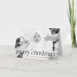 スタイルシンプルブラックメリークリスマス2写真 シーズンカード