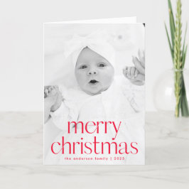 スタイルシンプルレッドメリークリスマス2写真 シーズンカード