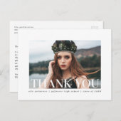 スタイルシンプル写真卒業ありがとう ポストカード (正面/裏面)