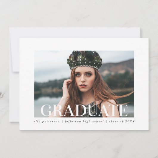 スタイルシンプル写真卒業会 招待状 (正面)