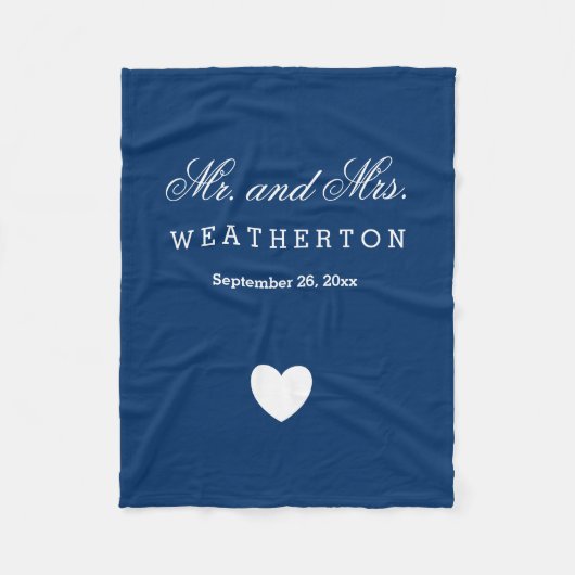 スタイルシンプル氏とミセスの名結婚前日付A32 フリースブランケット (正面)