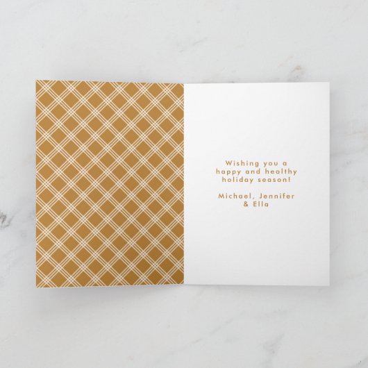 スタイルシンプル金ゴールドメリークリスマス2写真 シーズンカード (内部)