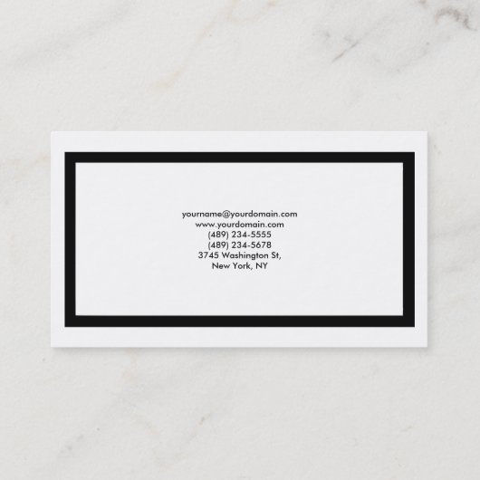 スタイルトレンド白黒グリーンプロフェッショナル モダン 名刺 (裏面)