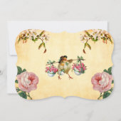 スタイルハビクトリアンイティー招待状と鳥 招待状 (裏面)