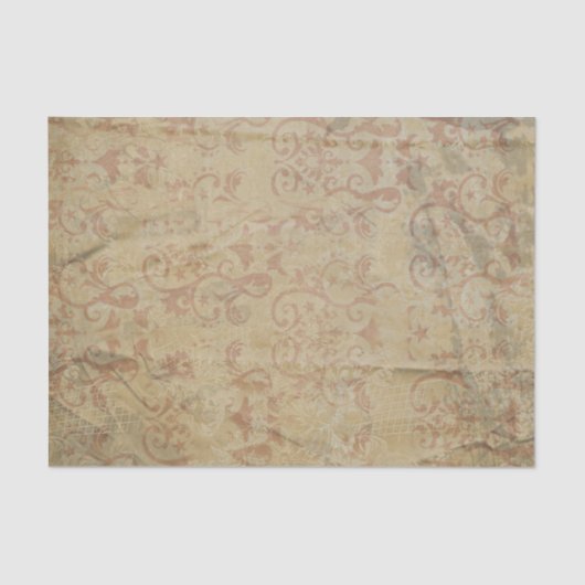 スタイルビクトリアンの巻物と花 薄葉紙 (正面)