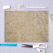 スタイルビクトリアンの巻物と花 薄葉紙 (クラフト)