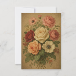 スタイルビクトリアンの花 サンキューカード