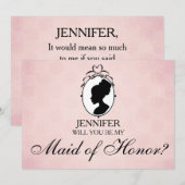 スタイルビクトリアンカメオは私のメイド・オブ・オーナー（花嫁付き添い人） 招待状 (正面/裏面)